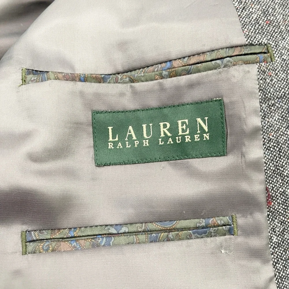 Ralph Lauren Blazer Mens 58L Wool Tweed Elbow Patches Academia Minimal Preppy